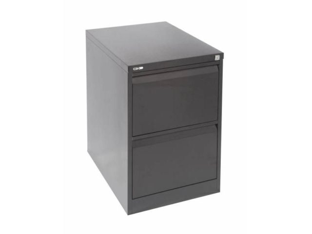 2 Drawer Steel Filing Cabinet - Black Ripple