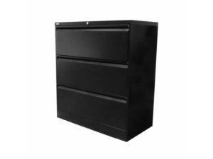 3 Drawer Lateral Filing Cabinet - Black